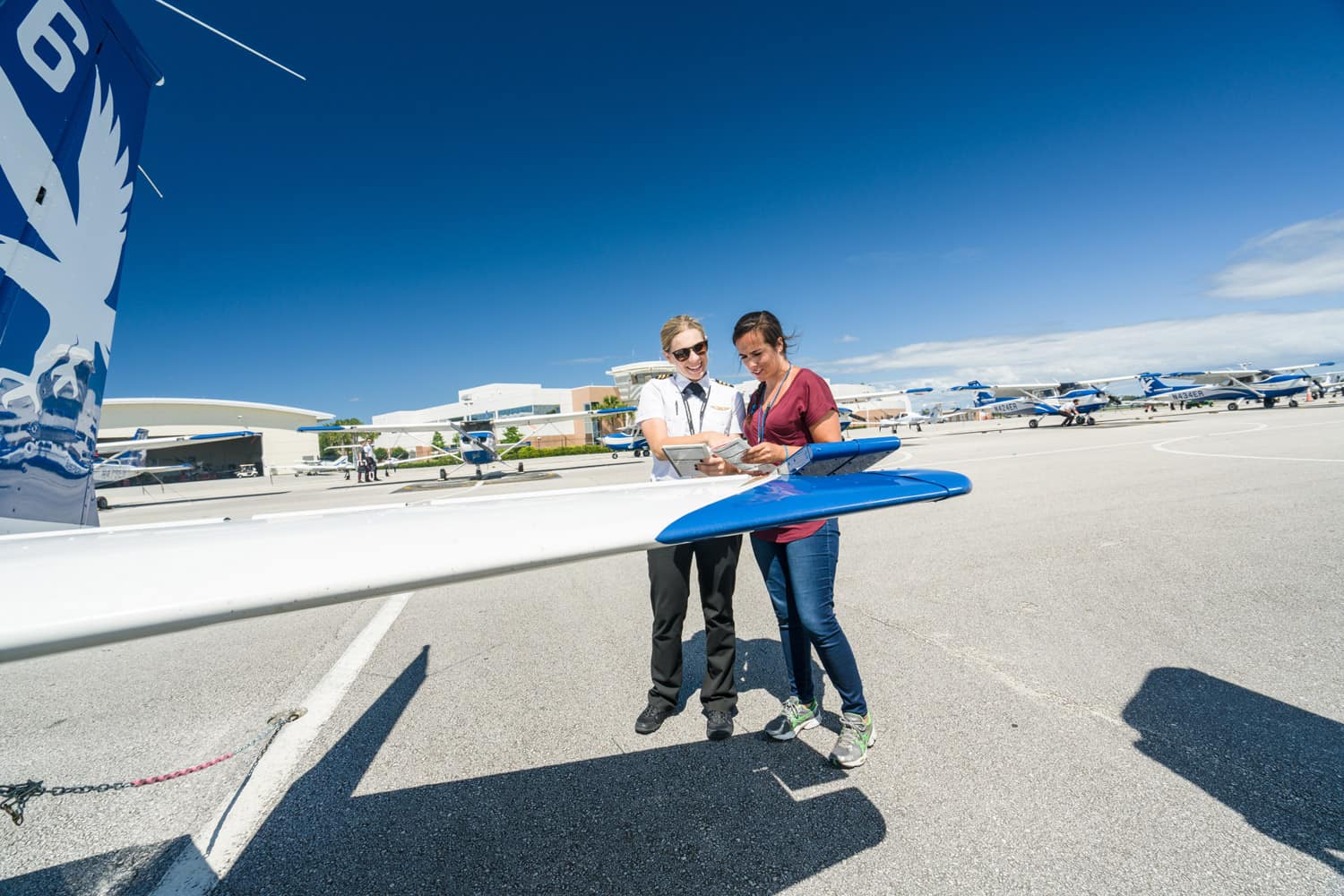 Women by airplane