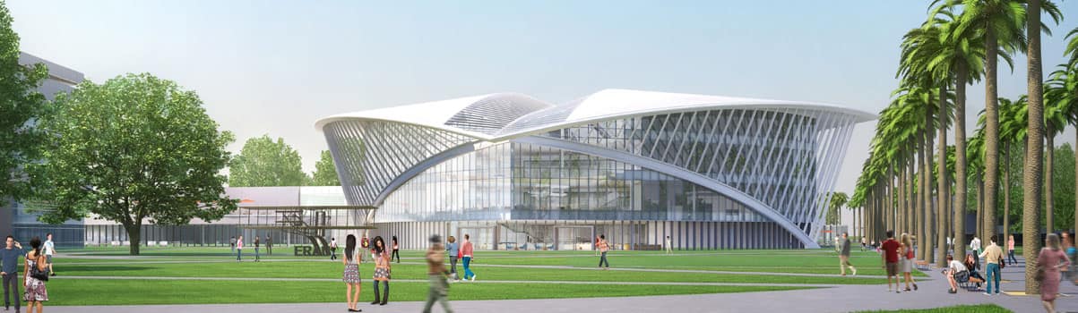 rendering of the student center