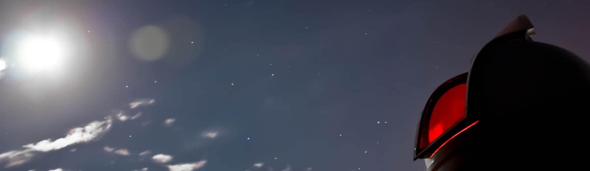 the planetarium with the sky in the background