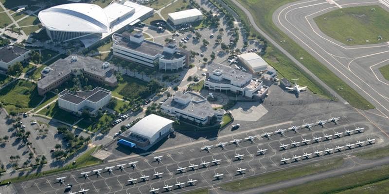 An aerial shot of the Daytona Beach Campus