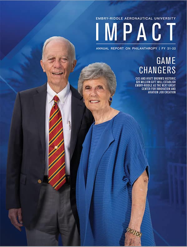 Magazine cover with Hyatt and Cici Brown standing together