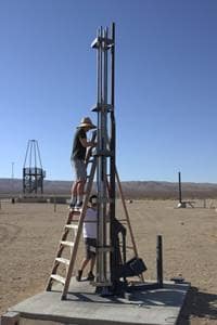 Rocket assembly in the Mojave Desert