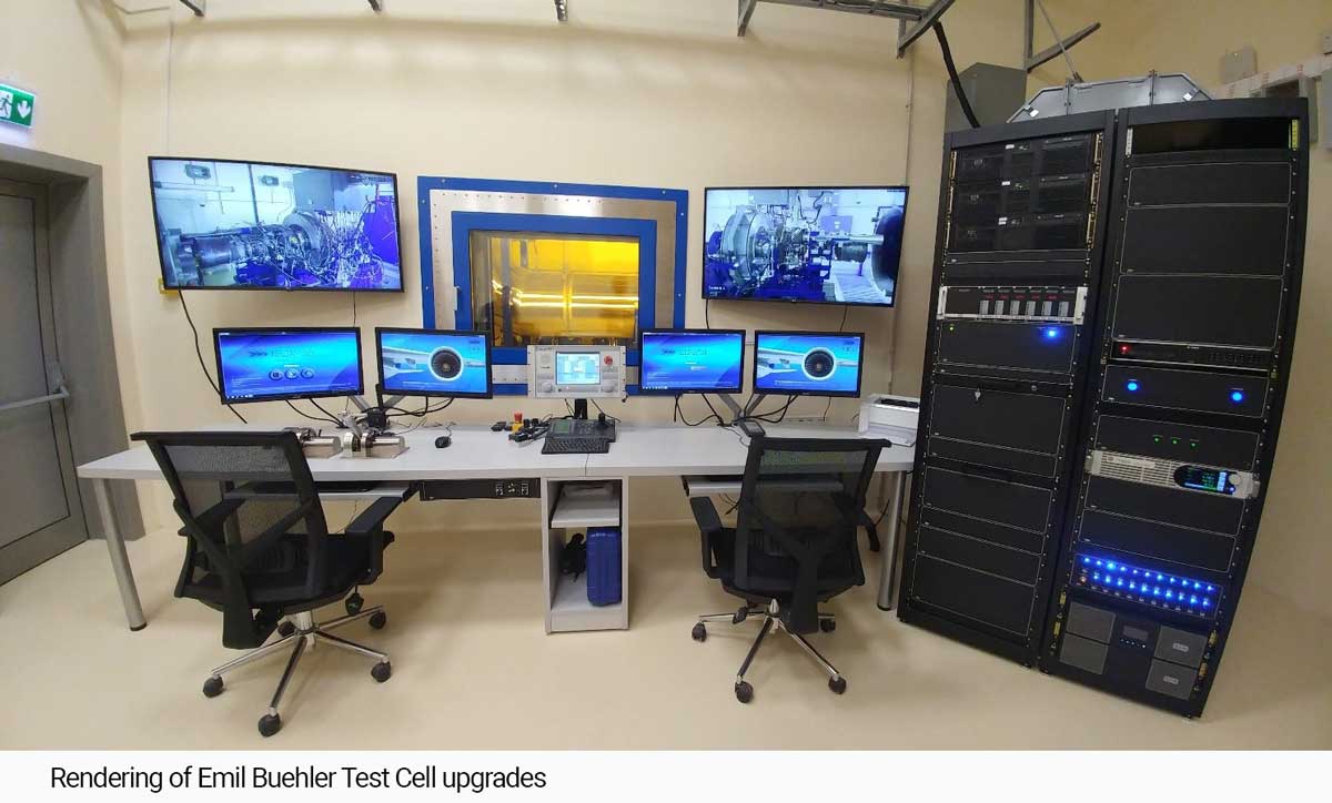 Computer room with monitors and TV screens