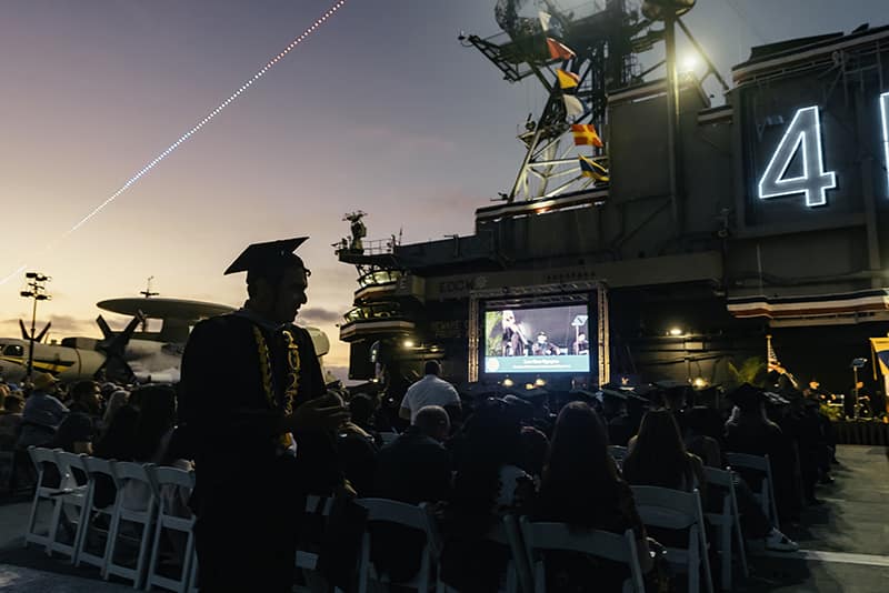 San Diego graduation on a ship