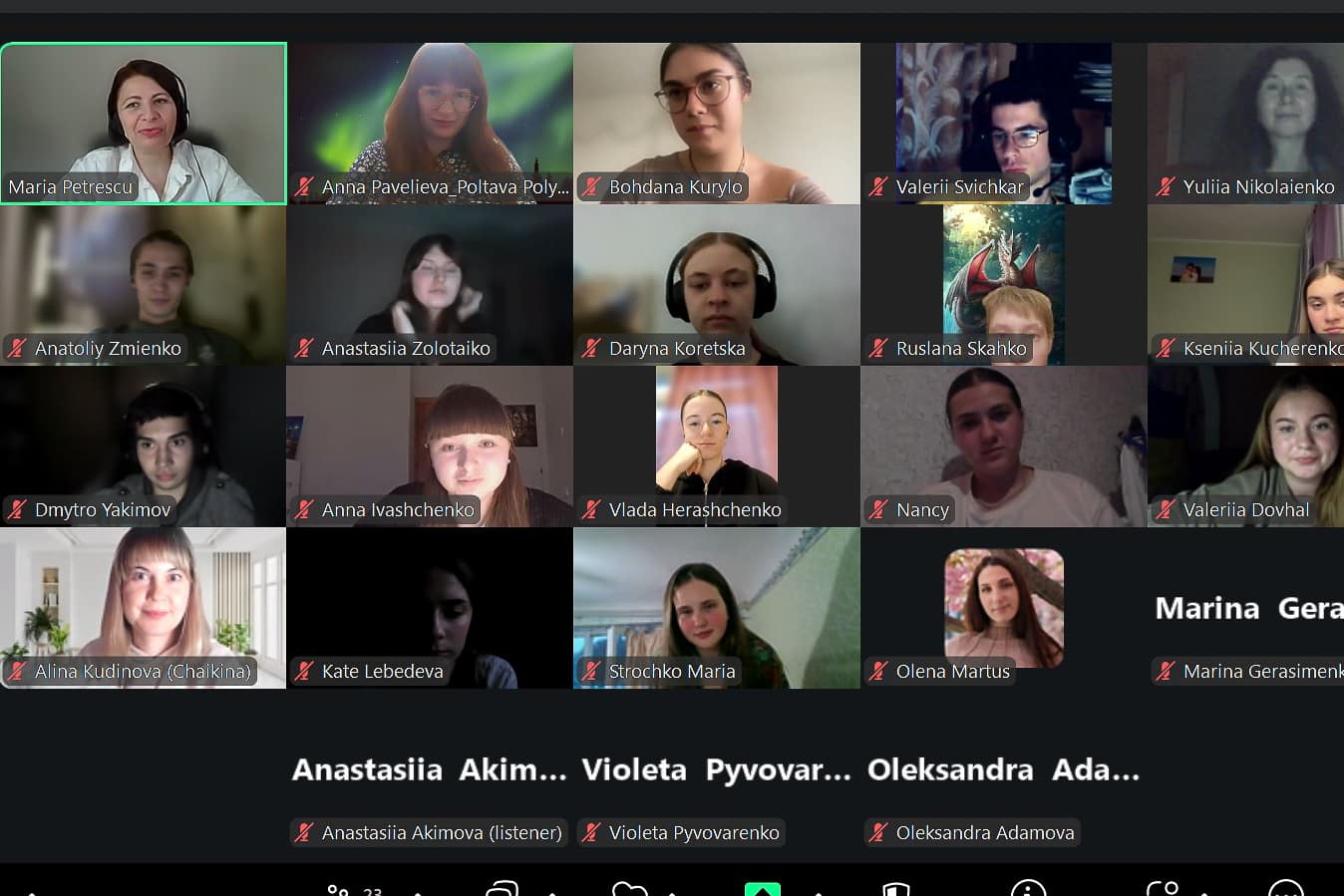 Dr. Maria Petrescu, an associate professor of marketing in Embry-Riddle’s Worldwide College of Business, teaches Ukrainian students online.